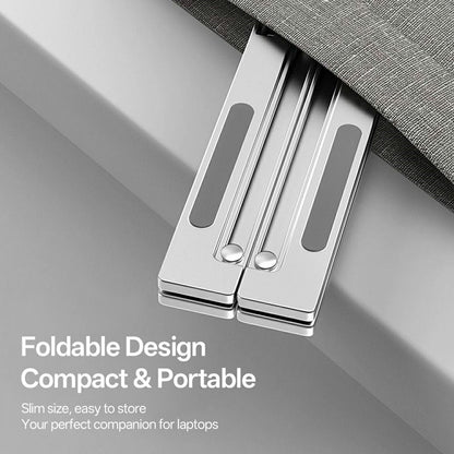 Carbon Steel Foldable Laptop Stand 7-Level Height Adjustable Desktop Holder for Notebook Up To 18 Inch