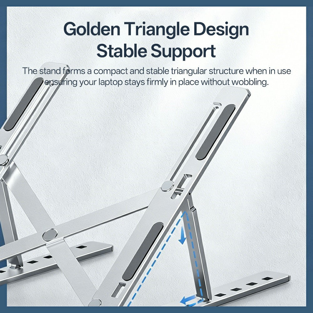 Carbon Steel Foldable Laptop Stand 7-Level Height Adjustable Desktop Holder for Notebook Up To 18 Inch