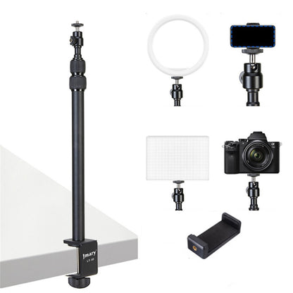 JMARY MT-49 Tabletop Light Stand Clip Stand Adjustable Clamp Desk Mount Light Stand with 1 / 4-inch Screw for LED Video Light / Ring Light