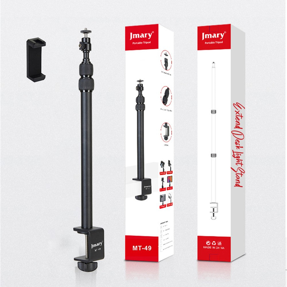 JMARY MT-49 Tabletop Light Stand Clip Stand Adjustable Clamp Desk Mount Light Stand with 1 / 4-inch Screw for LED Video Light / Ring Light