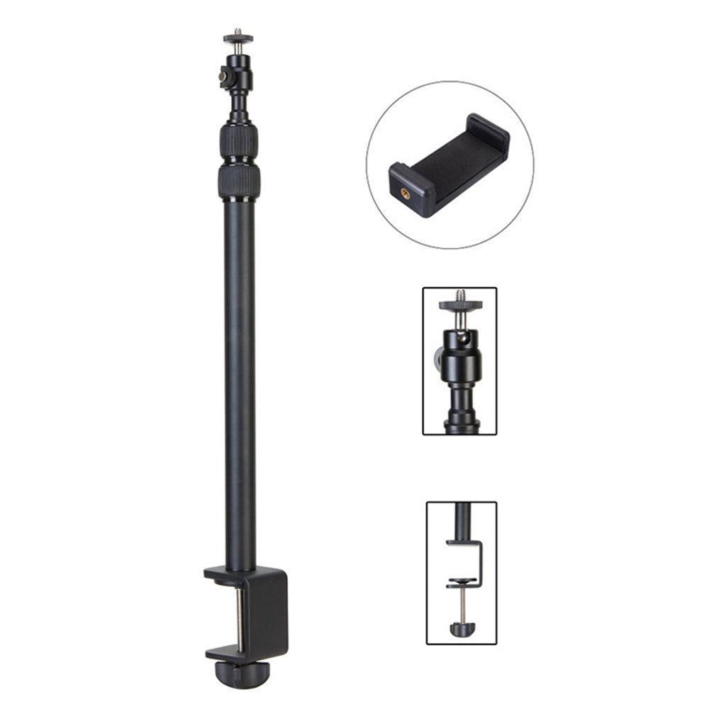 JMARY MT-49 Tabletop Light Stand Clip Stand Adjustable Clamp Desk Mount Light Stand with 1 / 4-inch Screw for LED Video Light / Ring Light
