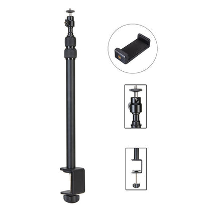 JMARY MT-49 Tabletop Light Stand Clip Stand Adjustable Clamp Desk Mount Light Stand with 1 / 4-inch Screw for LED Video Light / Ring Light