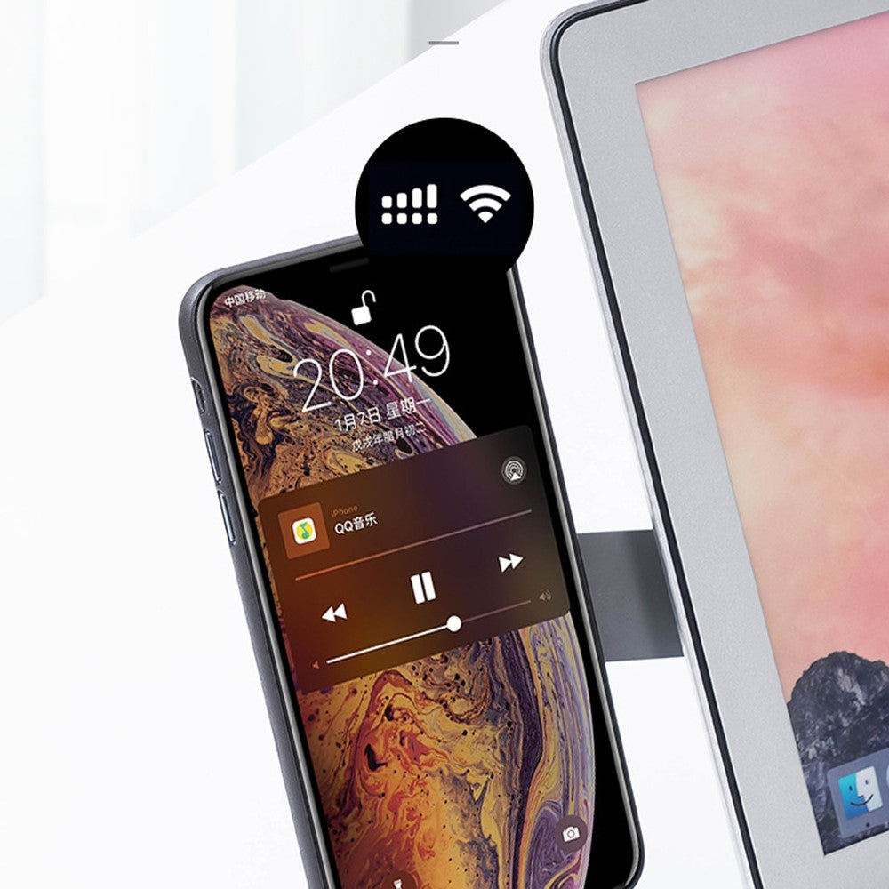 Laptop Side Mount Magnetic Phone Stand Holder PC+Aluminum Alloy Computer Monitor Expansion Bracket