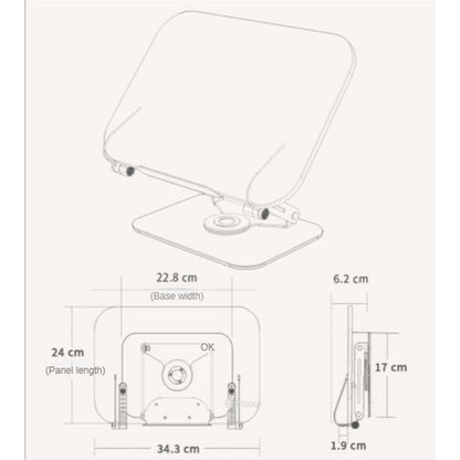 BONERUY R17 Metal Book Reading Stand Foldable Double Rod Support Book Holder for Books Laptop Tablet Textbook
