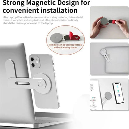 Magnetic Laptop Phone Holder Aluminum Alloy Portable Computer Expansion Bracket