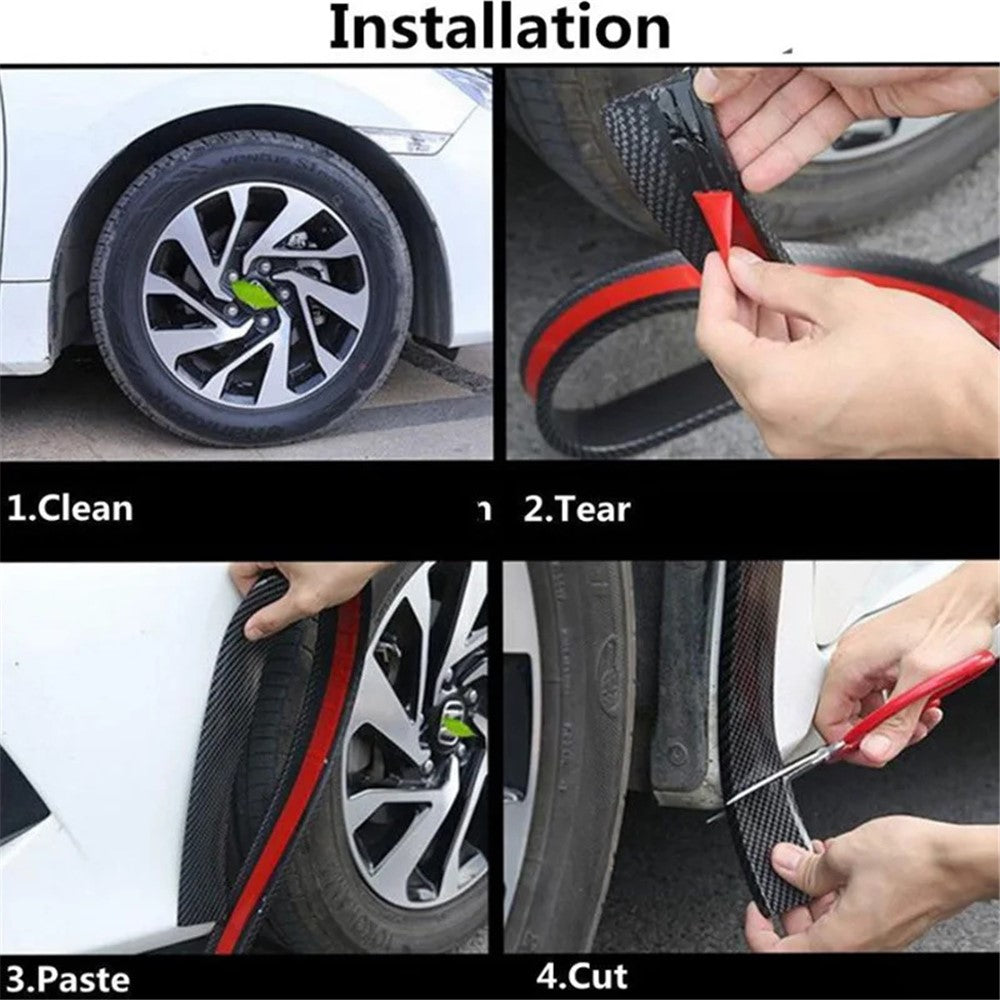 4.5cm Width Car Wheel Eyebrow Anti-Collision PVC Strip Wheel Arch Fender Trim Sticker, 1.5m