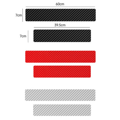 1304 4Pcs / Set Universal Car Door Sill Decorative Sticker Anti-scratch PVC Carbon Fiber Texture Decals