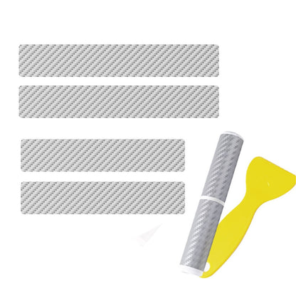 1304 4Pcs / Set Universal Car Door Sill Decorative Sticker Anti-scratch PVC Carbon Fiber Texture Decals