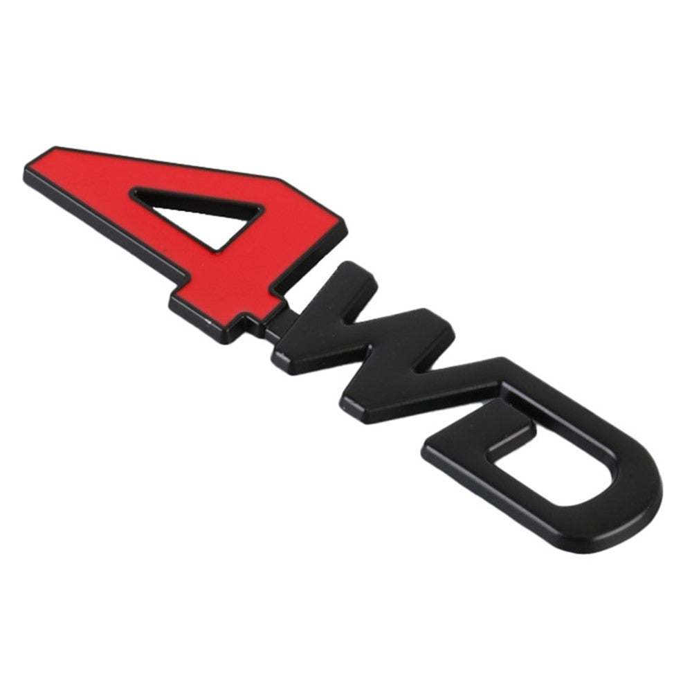 Aluminum Alloy Car Badge Sticker 4WD Letter Decal Universal Car Exterior Sticker