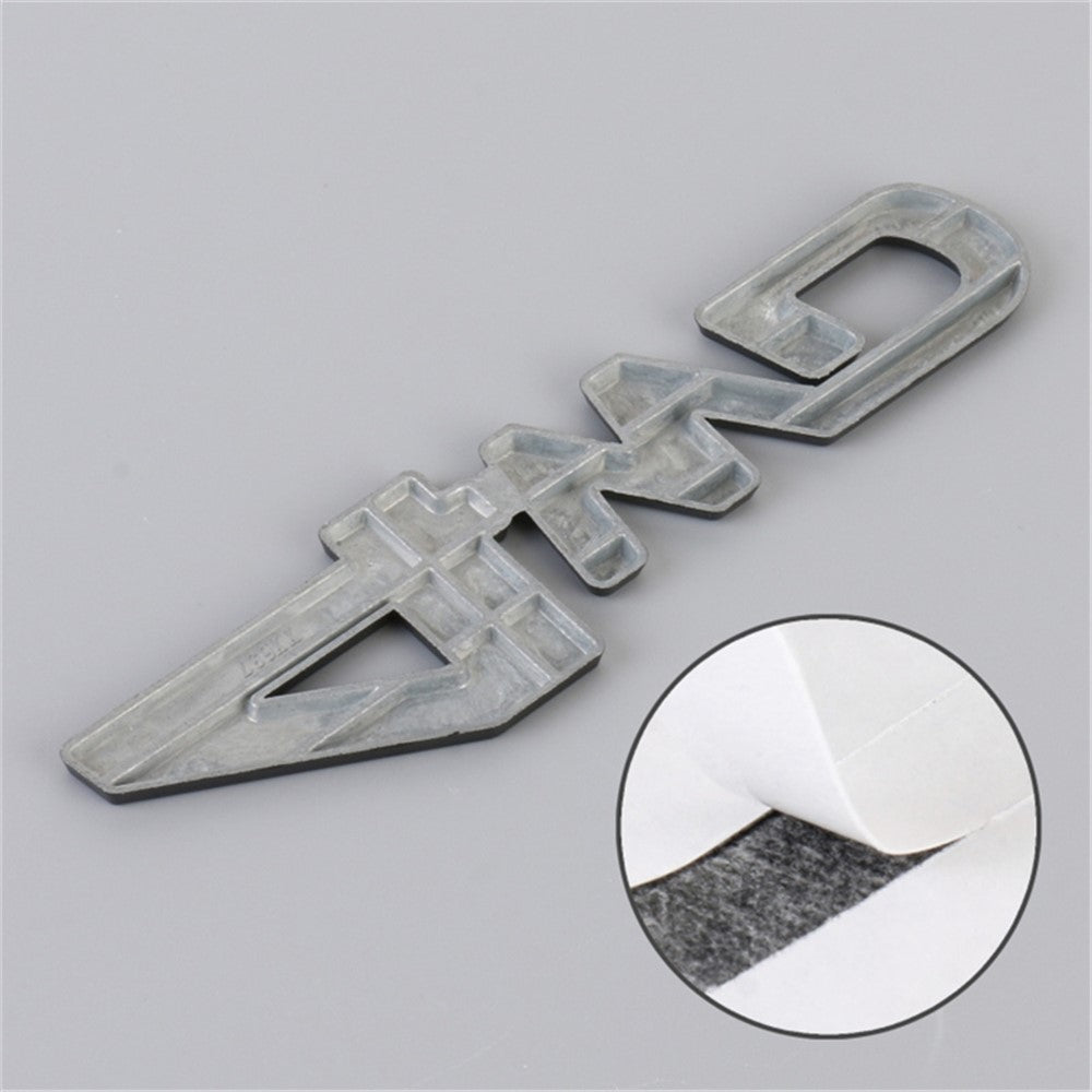 Aluminum Alloy Car Badge Sticker 4WD Letter Decal Universal Car Exterior Sticker