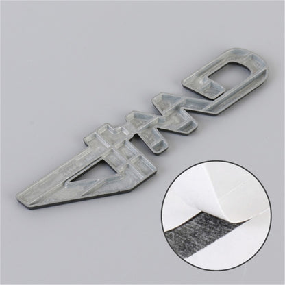 Aluminum Alloy Car Badge Sticker 4WD Letter Decal Universal Car Exterior Sticker