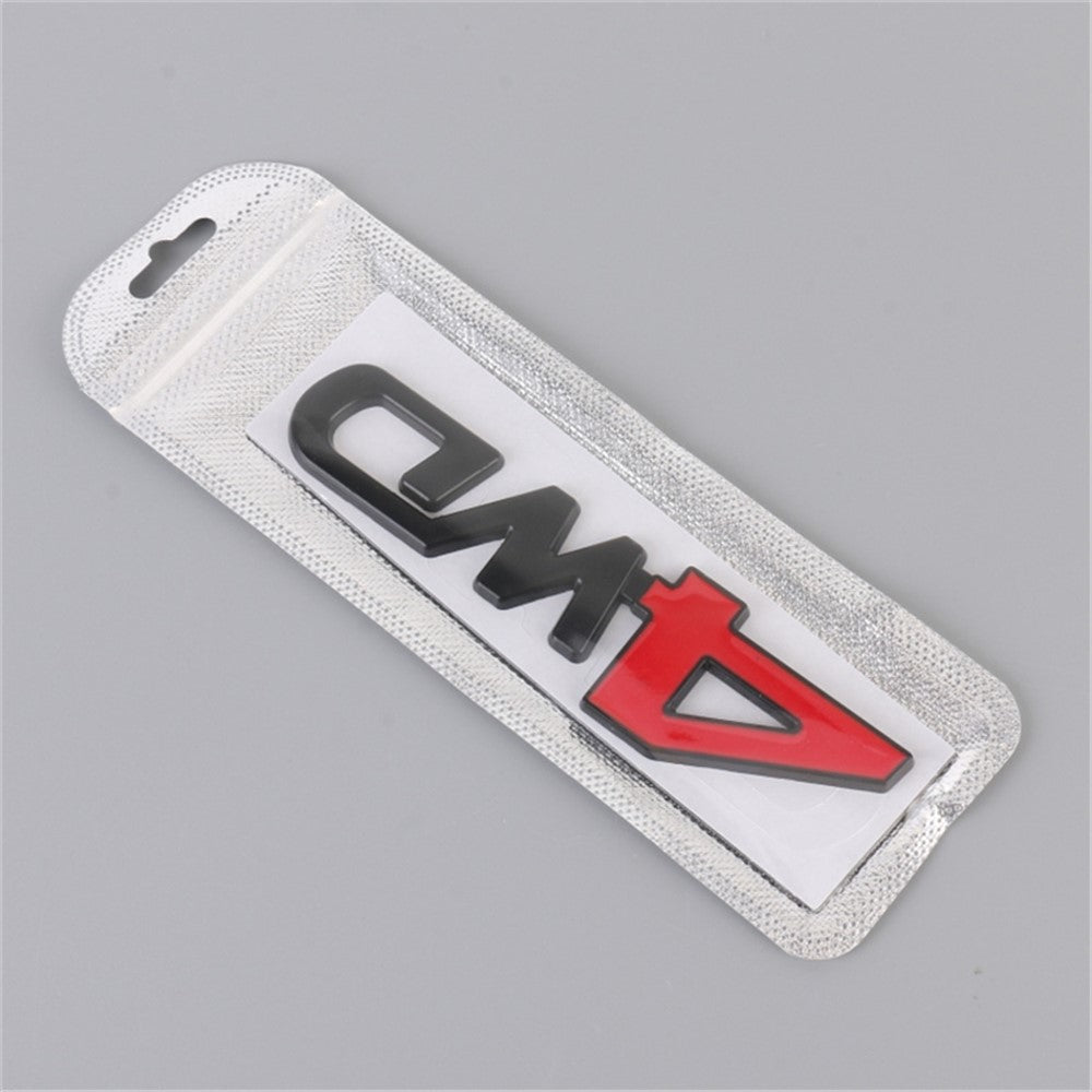Aluminum Alloy Car Badge Sticker 4WD Letter Decal Universal Car Exterior Sticker