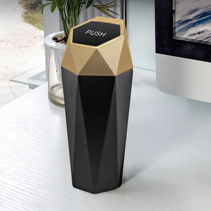 OUDEW Car Trash Can with Lid Mini Washable Vehicle Trash Can Desktop Center Console Dustbin Garbage Organizer