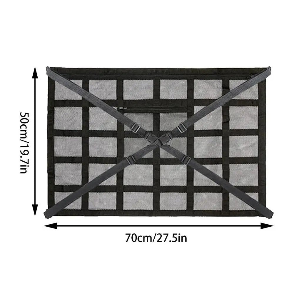 70x50cm Double-Layer Car Roof Storage Net Pocket Vehicle Interior Roof Storage Mesh Organizer