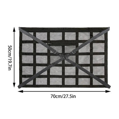 70x50cm Double-Layer Car Roof Storage Net Pocket Vehicle Interior Roof Storage Mesh Organizer