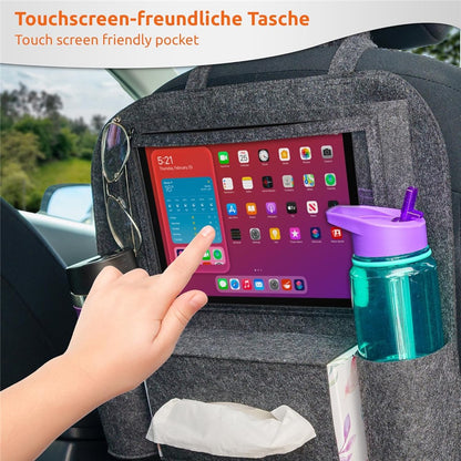 Car Seat Back Felt Hanging Bag Multi-Pocket Sundries Tissue Tablet Storage Bag