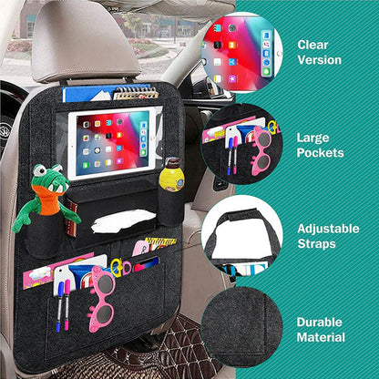 Car Seat Back Felt Hanging Bag Multi-Pocket Sundries Tissue Tablet Storage Bag
