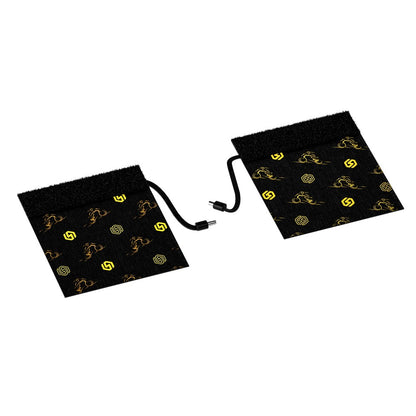 WUPP CS-974B1 1 Pair Stylish Pattern Motorcycle Heated Grips Handlebar Heating Pads 3-Gear Adjustable Motorbike Handlebar Heating Cover