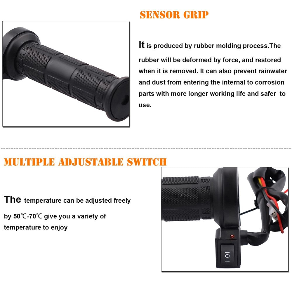 WUPP CS-203A1 1Pair Motorcycle Heated Grips for Winter Universal Electric Heating Handlebar 12V Modified Heating Grips Electric Scooter Handlebar