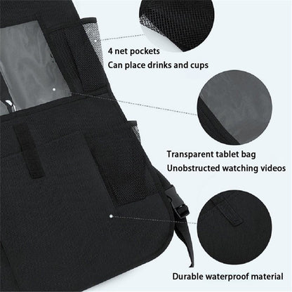 BY-1050 Multi-Pocket Car Back Seat Organizer Protector Hanging Storage Bag with Transparent Tablet Pouch