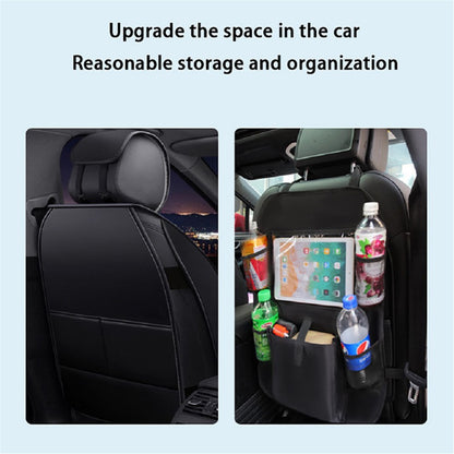 BY-1050 Multi-Pocket Car Back Seat Organizer Protector Hanging Storage Bag with Transparent Tablet Pouch