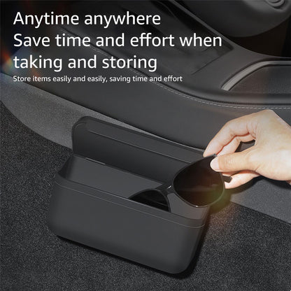TSL261 For Tesla Model 3 / Y 17-22 Car Center Console Organizer TPE Self-adhesive Auto Armrest Storage Box