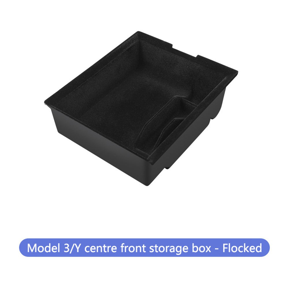 For Tesla Model 3 / Y ABS+Flocking Car Center Control Trash Can Bin Organizer Storage Box Garbage Container