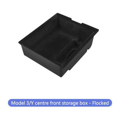For Tesla Model 3 / Y ABS+Flocking Car Center Control Trash Can Bin Organizer Storage Box Garbage Container