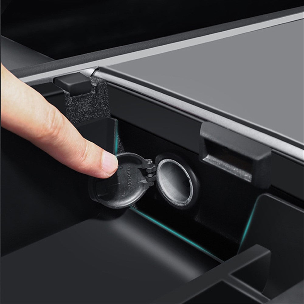 For Tesla Model 3 / Y ABS+Flocking Car Center Control Trash Can Bin Organizer Storage Box Garbage Container