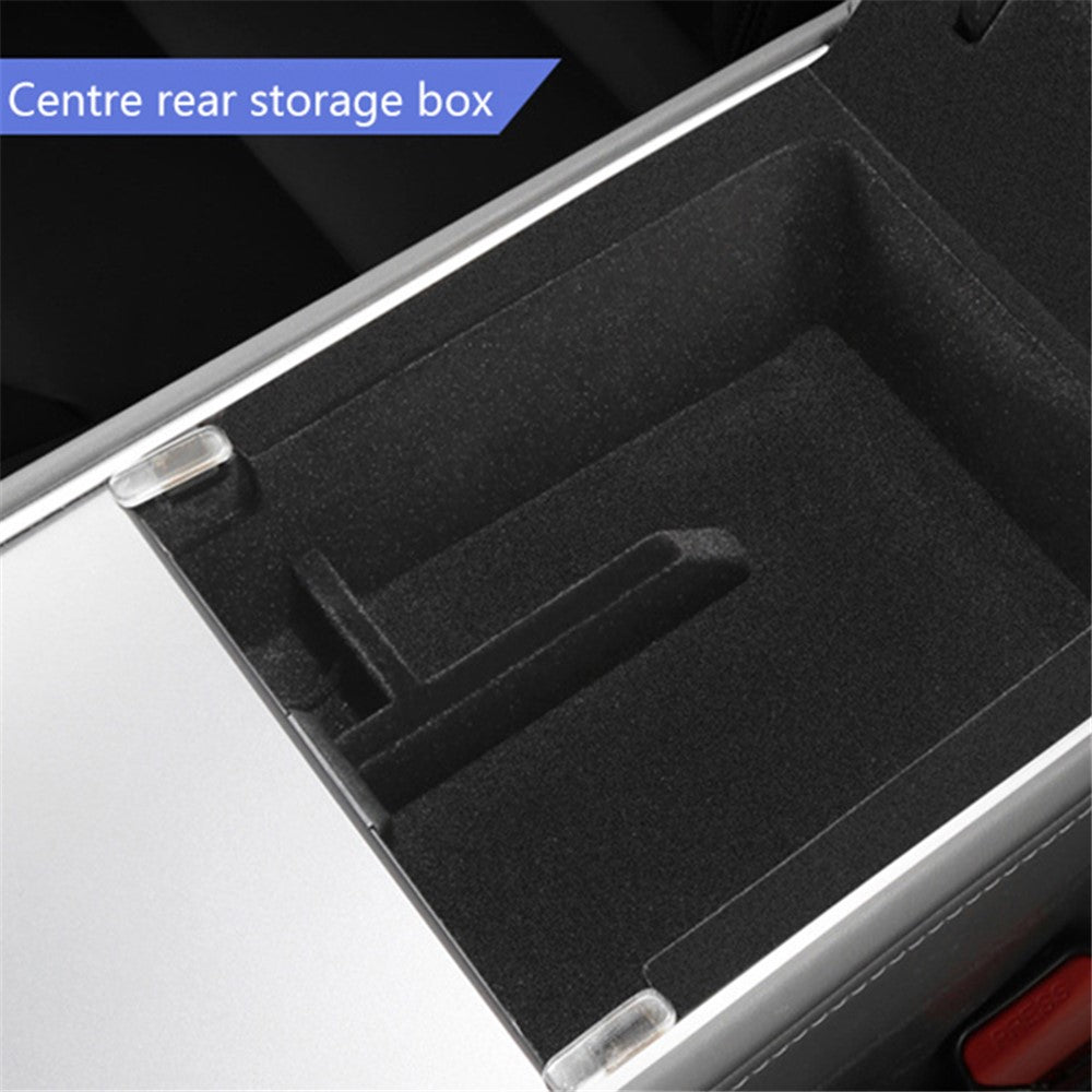 For Tesla Model 3 / Y ABS+Flocking Car Center Control Trash Can Bin Organizer Storage Box Garbage Container