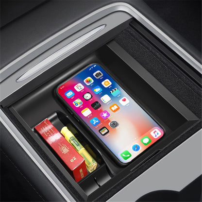 For Tesla Model 3 / Y Car Center Control Organizer ABS Storage Box Trash Can Bin Garbage Container