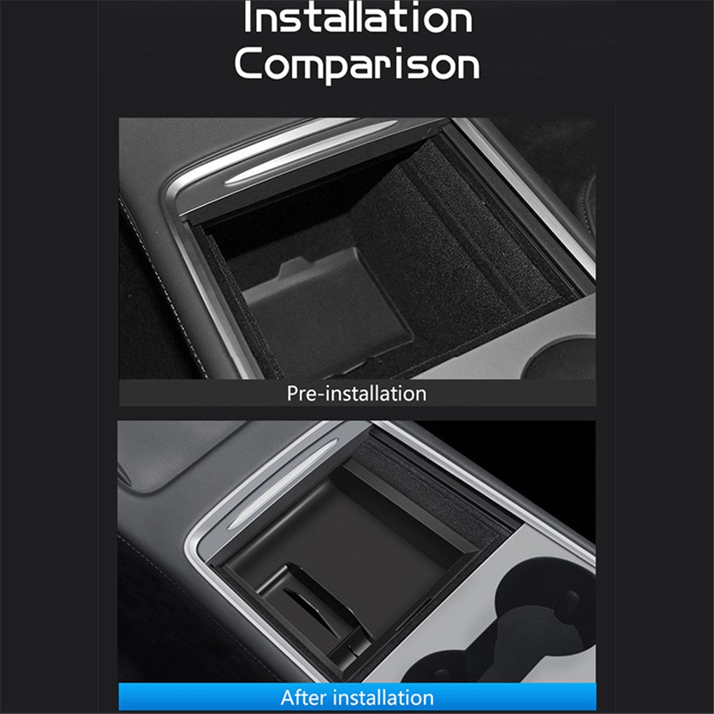 For Tesla Model 3 / Y Car Center Control Organizer ABS Storage Box Trash Can Bin Garbage Container