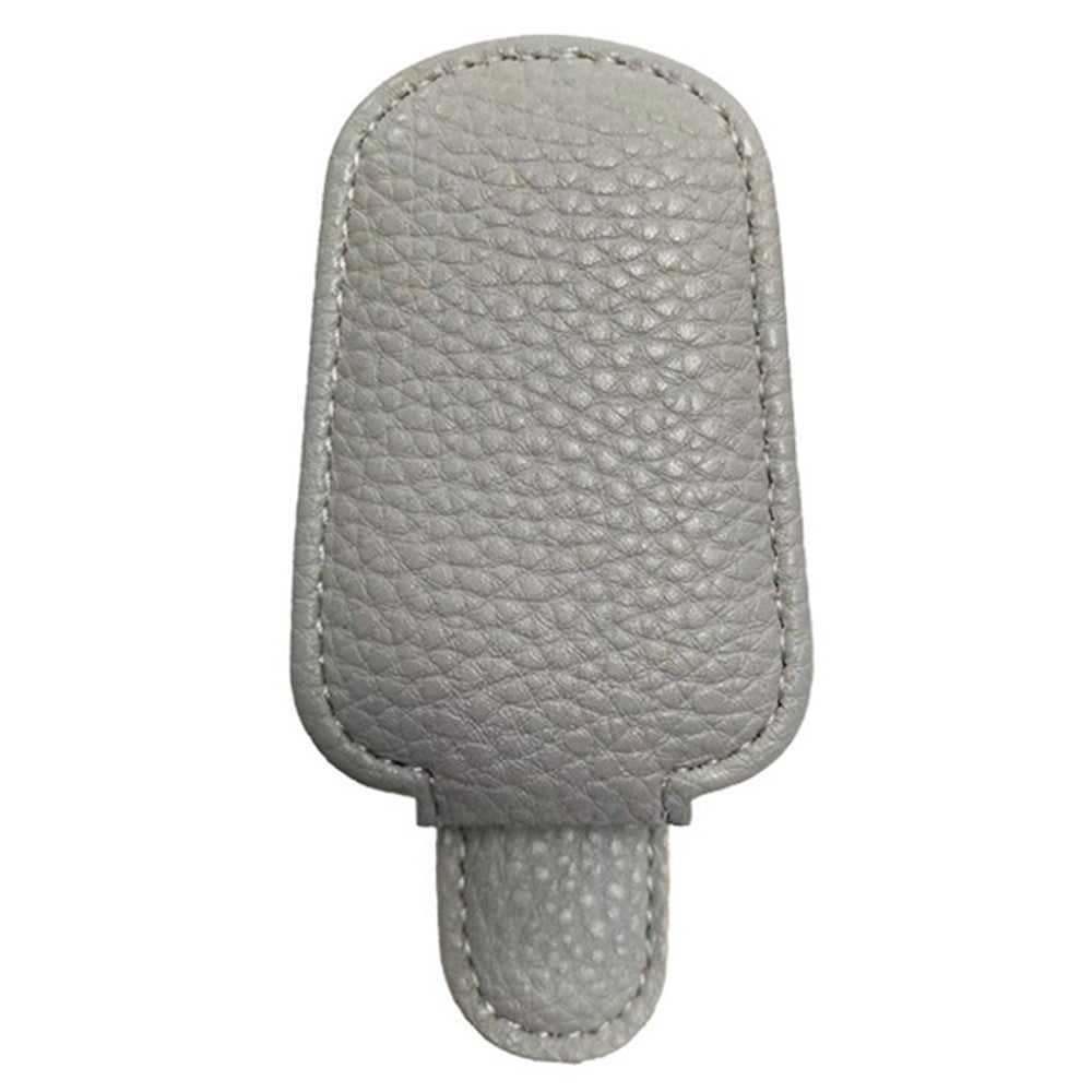 Magnetic Adsorption Car Sun Visor Glasses Holder PU Leather Sunglasses Card Ticket Clip