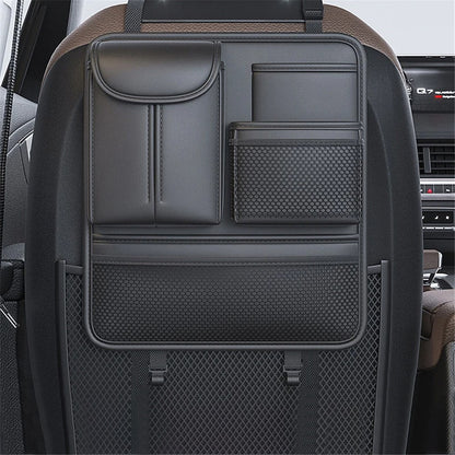 Car Back Seat Organizer Multi Pockets Hanging Leather Waterproof Storage Bag for Holding Phone Tablet Drink Sundries