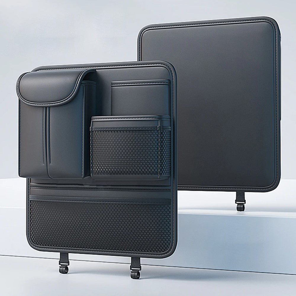 Car Back Seat Organizer Multi Pockets Hanging Leather Waterproof Storage Bag for Holding Phone Tablet Drink Sundries