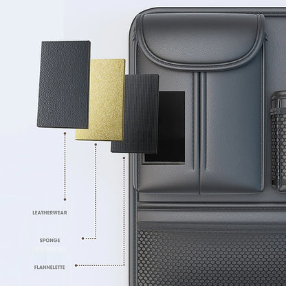 Car Back Seat Organizer Multi Pockets Hanging Leather Waterproof Storage Bag for Holding Phone Tablet Drink Sundries