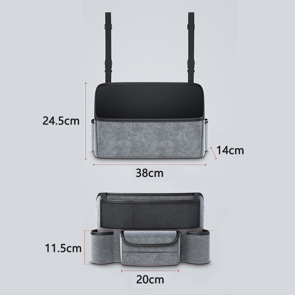 AUTOCOLOR Car Middle Seat Organizer Vehicle Central Control Handbag Water Bottle Storage Bag