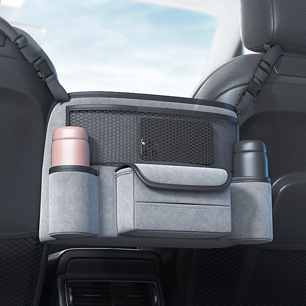AUTOCOLOR Car Middle Seat Organizer Vehicle Central Control Handbag Water Bottle Storage Bag