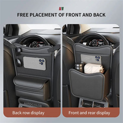 Leather Car Middle Seat Organizer Waterproof Car Central Control Phone Sundries Storage Bag