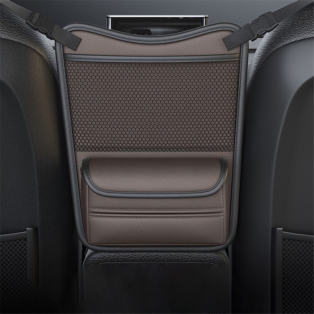 Leather Car Middle Seat Organizer Waterproof Car Central Control Phone Sundries Storage Bag