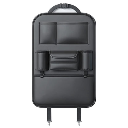 AUTOCOLOR Waterproof Leather Car Seat Back Storage Bag Tissue Cup Holder Organizer with Hook