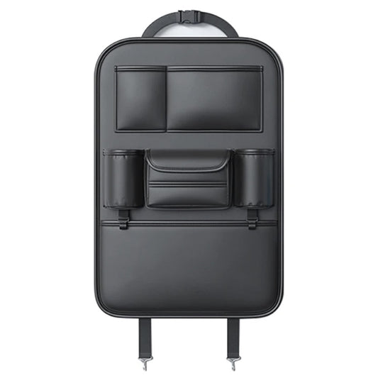 AUTOCOLOR Waterproof Leather Car Seat Back Storage Bag Tissue Cup Holder Organizer with Hook