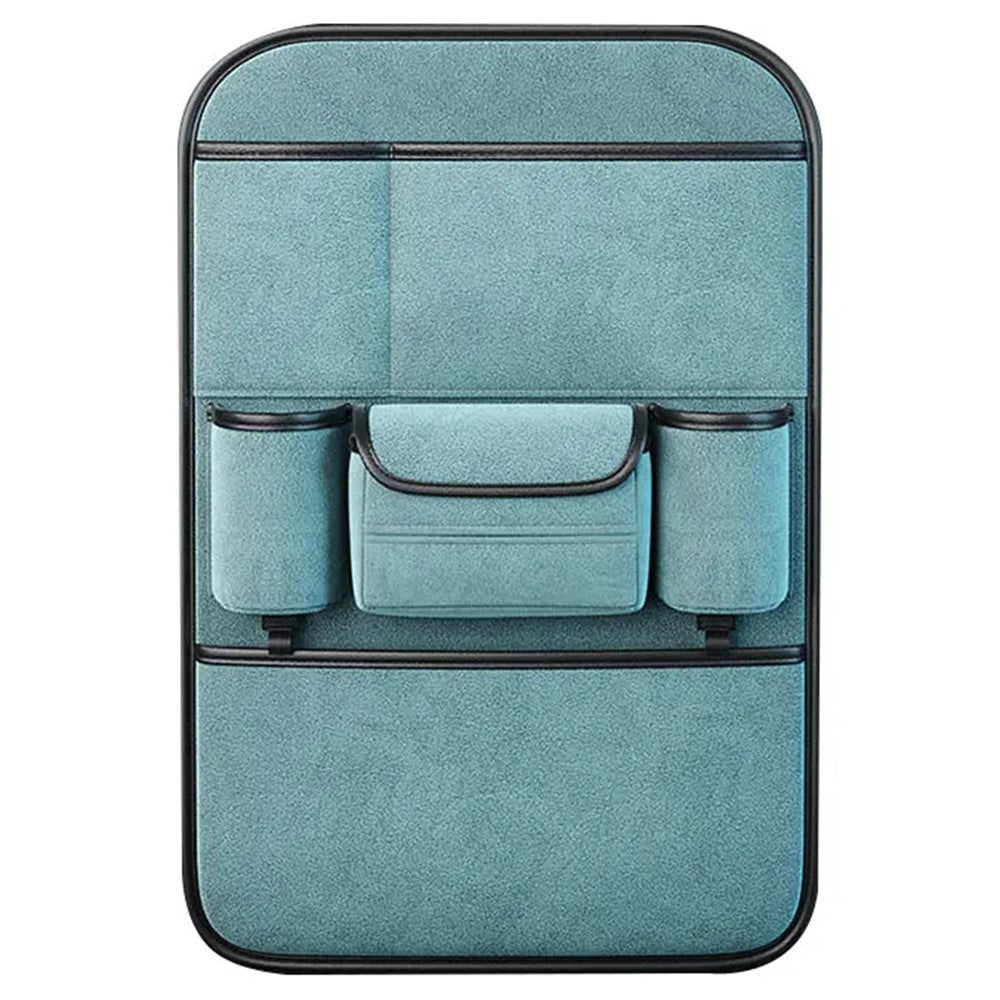 AUTOCOLOR Suede Car Seat Back Organizer Tissue Cup Holder Multi-Pocket Storage Bag with Hook