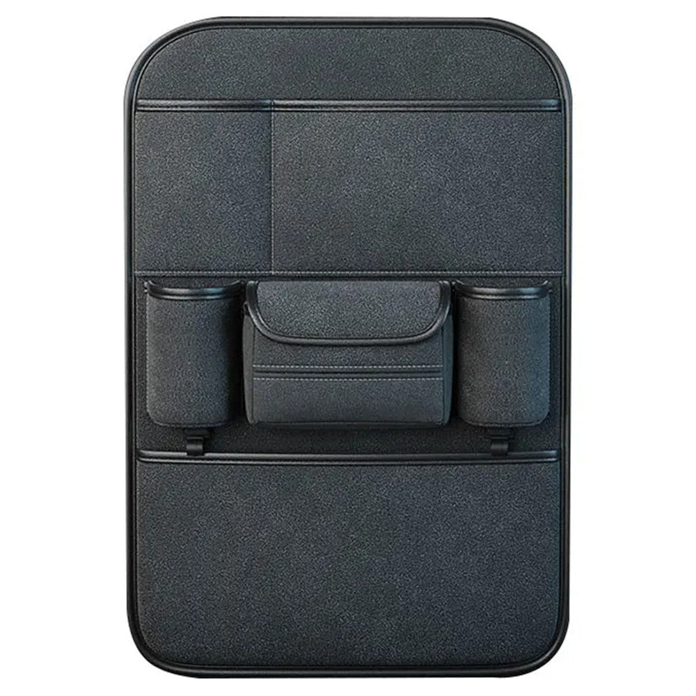 AUTOCOLOR Suede Car Seat Back Organizer Tissue Cup Holder Multi-Pocket Storage Bag with Hook