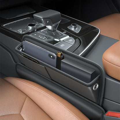AUTOCOLOR Car Side Seat Gap Crevice Storage Box Pocket Key Phone Holder