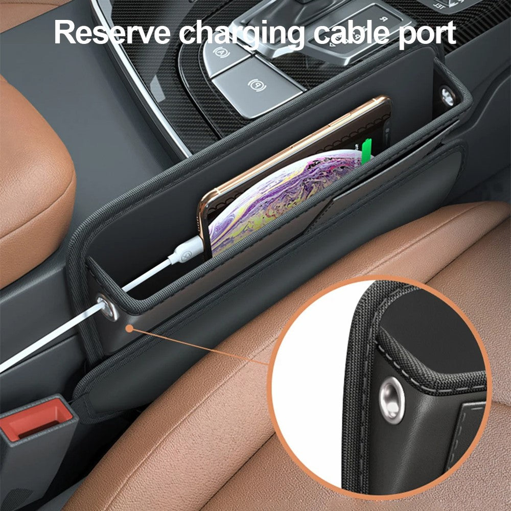AUTOCOLOR Car Side Seat Gap Crevice Storage Box Pocket Key Phone Holder