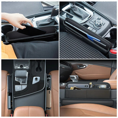 AUTOCOLOR Car Side Seat Gap Crevice Storage Box Pocket Key Phone Holder
