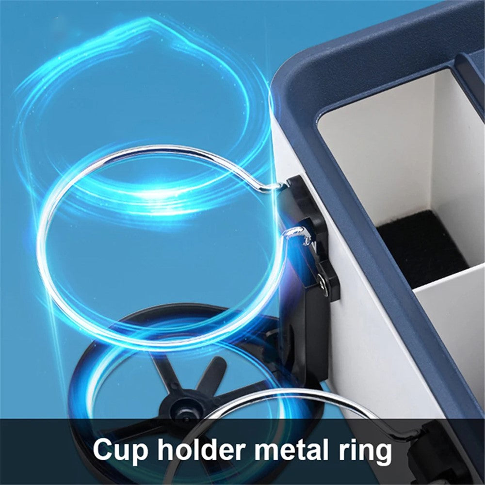 BY-1139 Vehicle Tissue Box Car Armrest Box ABS Sundries Storage Box with 2 Bottle Holder