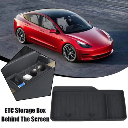TSL806 For Model Y  /  3 Silicone Car ETC Behind Screen Storage Box Tray
