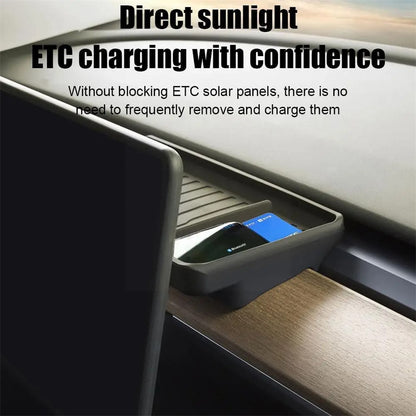 TSL806 For Model Y  /  3 Silicone Car ETC Behind Screen Storage Box Tray